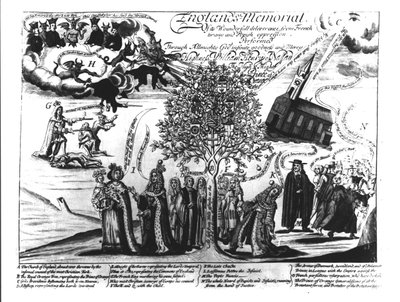 イングランドの記念碑、ウィリアムオブオレンジ（1650-1702）がイングランドとヨーロッパをさまざまな恐怖から救った 作： English School